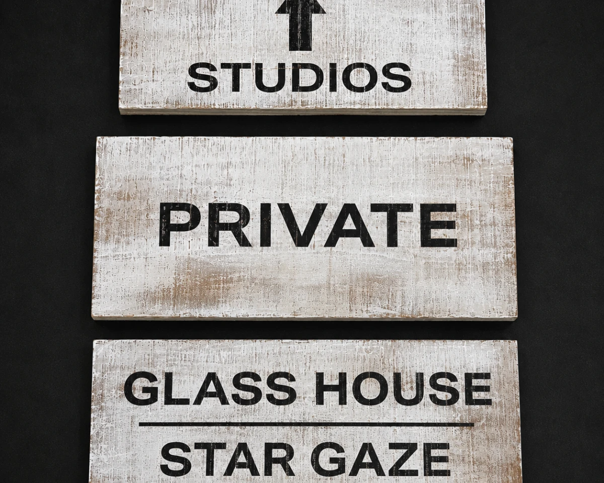 Glass House signs